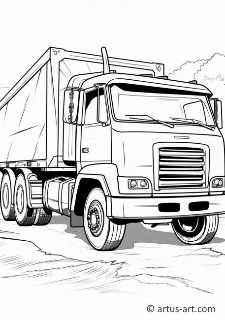 Page de coloriage de camion de recyclage